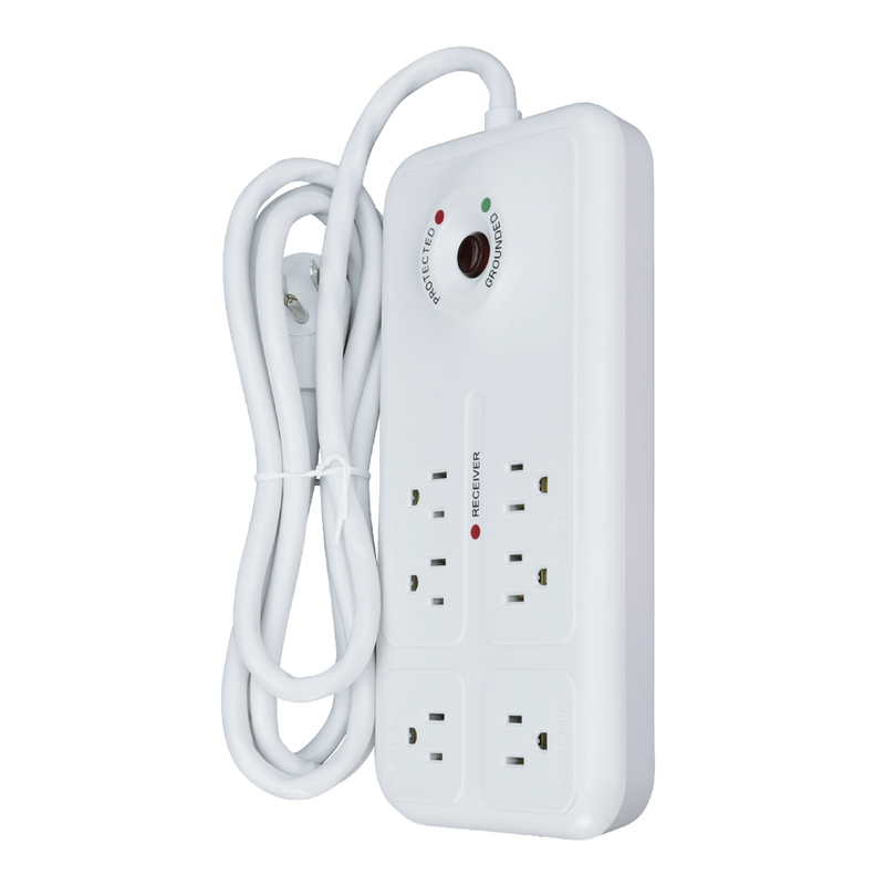 6 Outlet Power Managed Remote Controlled Surge Protector, 2100-Joule - 6 Foot Cord