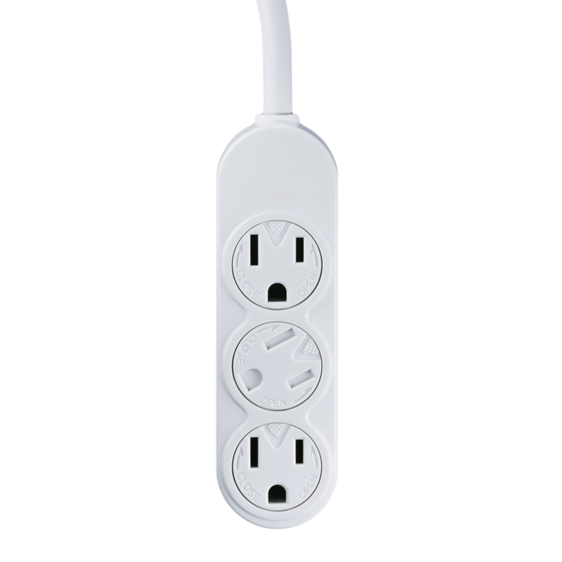 3 Outlet Small Power Strip - 5 or 8 Foot Cords