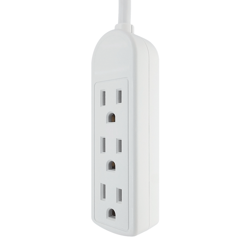 3 Outlet Small Power Strip - 1 Foot Cord